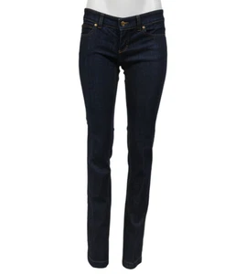 Jeans Gucci para mujer años 70 azules talla IT 42 tiro bajo denim ajustados oscuros - Imagen 1 de 14