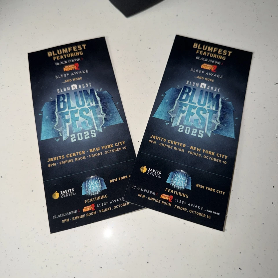 FNAF Five Nights At Freddy 2 NYCC 2025 Exclusive Blumfest Tickets Passes - Image 1 of 1