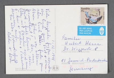 MayfairStamps Namibia Weather Service 35 Cents to Germany Air Mail Post Card aau - Image 1 of 2