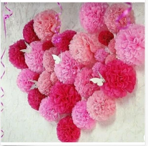 30Stk Papier PomPoms Blumenkugel Hochzeit Geburtstagsfeier Deko 20cm+25cm+35cm - Bild 1 von 5