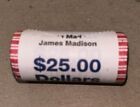 Uncirculated Bank Roll 2008 JAMES Madison Golden Presidential Dollar Coins $25