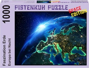 PISTENKUH Puzzle - Space Edition - 1000 Teile - Faszination Erde - Europa bei Na - Bild 1 von 2