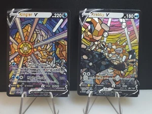 Kingler & Krabby CUSTOM Stained Glass Holo Cards -Display Only - Picture 1 of 4