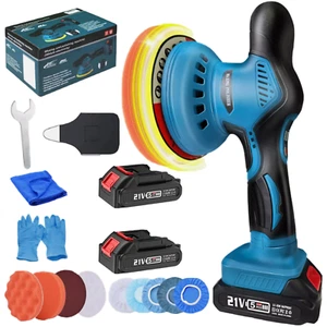 8 Gear 6" Cordless Car Buffer Polisher Orbital Dual Action Polishing 21V Battery - Picture 1 of 8