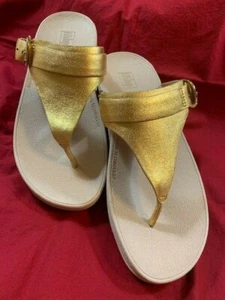 FITFLOP EDIT TOE-THONG SANDALS - ARTISIAN GOLD - SIZE 6 - Picture 1 of 6