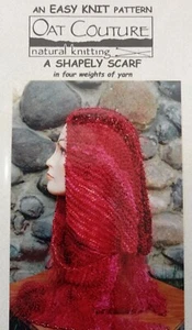 Oat Couture Easy Knitting Pattern A SHAPELY SCARF in Four Weights Yarn One Size - Picture 1 of 3