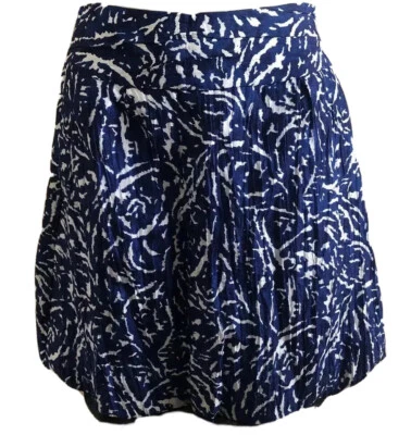 Falda para mujer Banana Republic burbuja talla 0 100 % seda azul estampado bolsillos forrados Foto 1 de 4