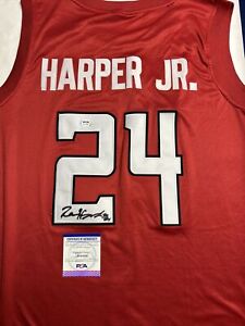 Ron Harper Jr. Signed Jersey PSA COA Rutgers Scarlet Knights Autographed