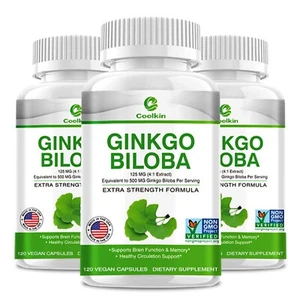 Ginkgo Biloba 125mg - Improve Circulation, Memory Support & Brain Function - Picture 1 of 10