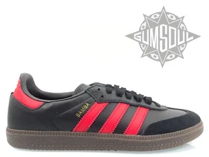 ADIDAS ORIGINALS MANCHESTER UNITED SAMBA TEAM BLACK RED GUM HQ7030 sz 8 - Picture 1 of 14