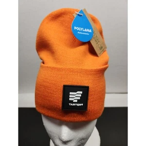 Orange Knit Tarter Ski Cap by Polylana Beanie Cuffed Hat - New with Tags - Imagen 1 de 7