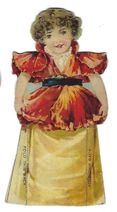 Worcester Salt Bags Paper Doll Victorian Trade Card 2"x5" - Picture 1 of 2