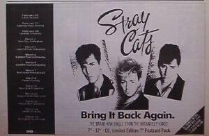 STRAY CATS Bring It Back Again 1989 UK Press ADVERT 12x8 inches