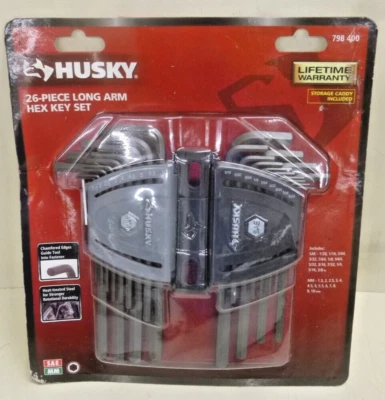 NEW HUSKY, 26-Piece SAE/MM Long Arm Hex Set, 798 400 - Image 1 of 2