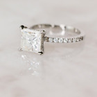 2.30 Ct IGI GIA Lab Grown Diamond Engagement Ring Princess Cut 14K White Gold