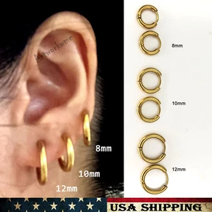 8/10/12mm (3Pairs) Aretes de aretes de taco de tubo de acero inoxidable para hombre para mujeres pendientes de aretes - Imagen 1 de 7