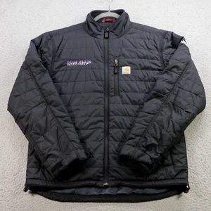 Carhartt Jacket Men Medium Black Gilliam Puffer Lightweight 102208 Workwear Logo - Picture 1 of 15