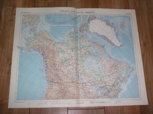 1957 VINTAGE MAP OF CANADA ONTARIO QUEBEC GREENLAND / SCALE 1:12,500,000 - Picture 1 of 11