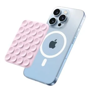 Magnetic Suction Cup Phone Mount, Anti-Slip Hands-Free Silicone Phone Pink - Photo 1 sur 7