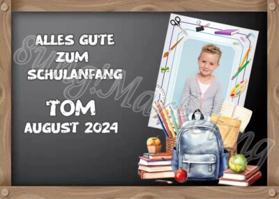 8UNG! MARKETING Tortenaufleger Tortenbild Fototorte Cake Einschulung Wunschtext & Foto (0196)