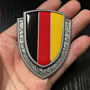 3D Metal Germany Deutschland Flag Shield Car Trunk Emblem Badge Decal Sticker - Picture 1 of 4