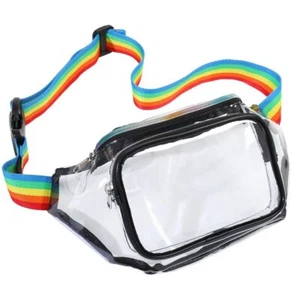 Clear Fanny Pack Stadium Approved Waist Belt Bag for Sports Festival Travel - Picture 1 of 9