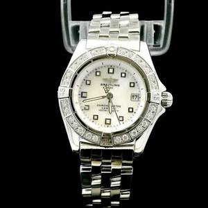 Breitling Callistino weißes Perlmutt-Zifferblatt Damenuhr - A72345 + Brillanten - Bild 1 von 4