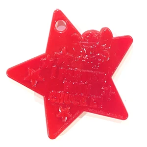 Vintage Chuck E Cheese I Partied with Chuck E Red Plastic Star Balloon Weight - Picture 1 of 2