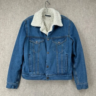 Jaqueta jeans Brandy Melville John Galt feminina Sherpa forrada caminhoneiro SO - Imagem 1 de 4