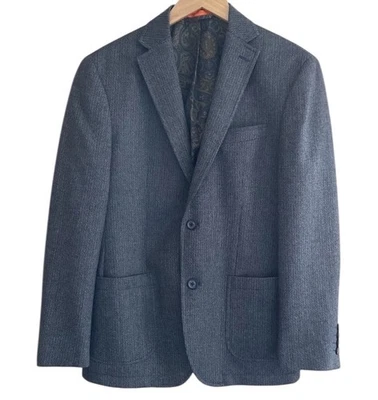 Blazer de lana para hombre Tallia abrigo deportivo chaqueta para hombre 38R azul gris gris Foto 1 de 4