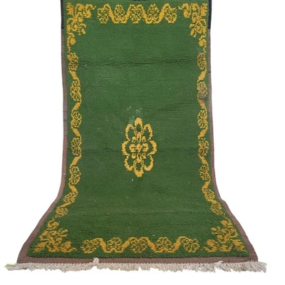 Moroccan Handwoven Rug Elegance Vintage Beni Ourain Wool Rug Berber Kilim Carpet - Image 1 of 4