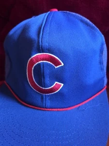 Vintage Chicago Cubs Hat Snapback 1984 Trucker Mesh Back Baseball MLB Rope Blue - Picture 1 of 6