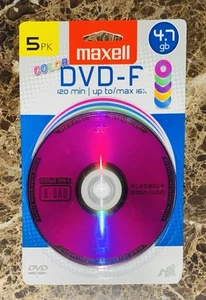 Paquete de 5 Maxell PLATINUM RW DVD+R 4,7 GB 120 min máximo 16x 2 horas modo SP medios PK - Imagen 1 de 2