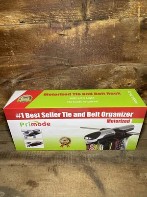 New Primode Motorized Tie Rack Organizer with LED Lights  72 Ties TR-72 - Image 1 of 4