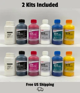 DTF 10 Ink Bottles 250ml Each with 2 Protective Solutions Set for Film Printing - Picture 1 of 7