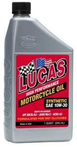 Lucas Synthetic Motorcycle Engine Oil 10W-30 1 Quart - Picture 1 of 1