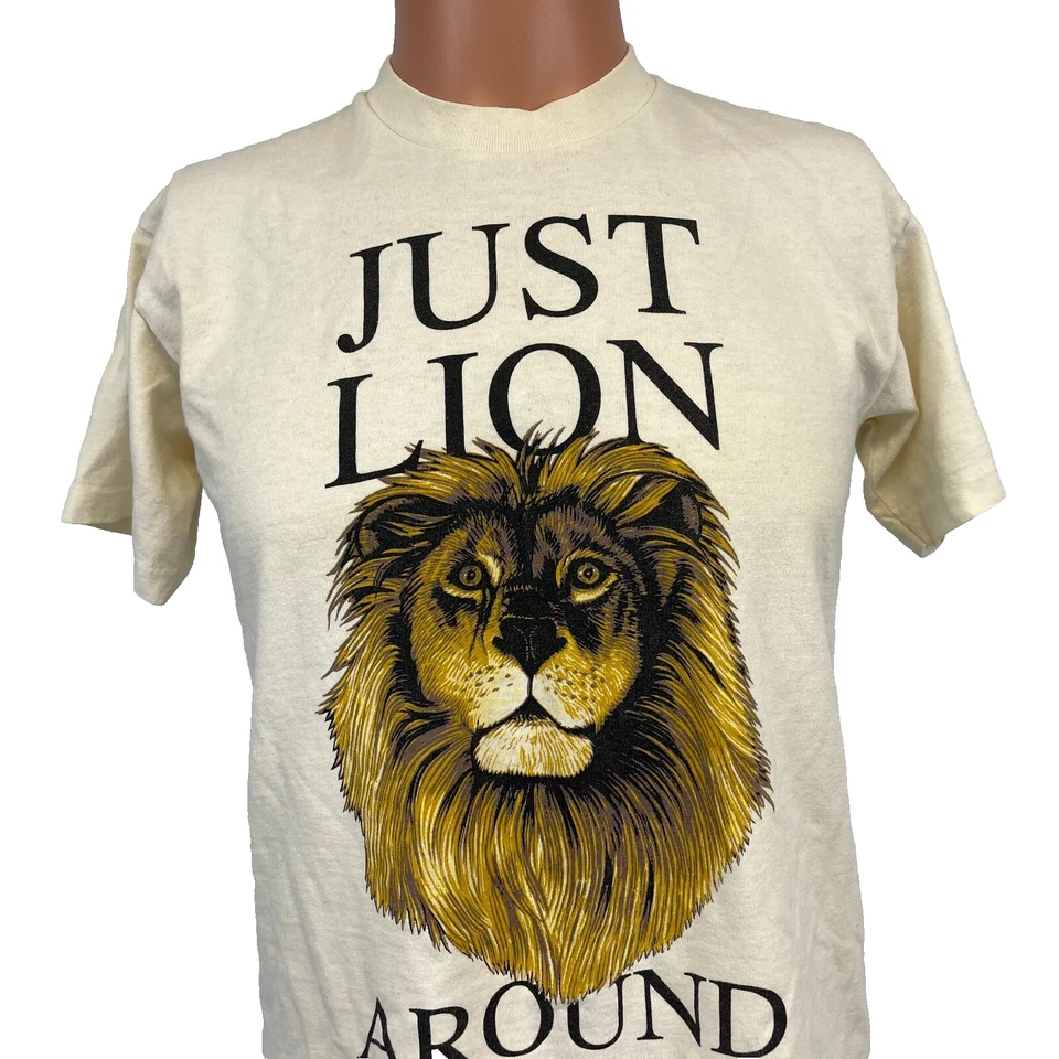 Camiseta Boxer Joe Vintage Para Hombre Talla S/M Beige León Alrededor de los 90 Foto 1 de 4