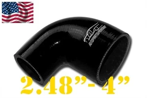 4 Ply Silicone 90 Degree Reducer Elbow Joiner Hose 63mm - 102mm 2 1/2"- 4" BK - Bild 1 von 6