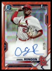 2021 Bowman Chrome Prospect Autographs Orange Refractor Angel Rondon RC Auto - Picture 1 of 2