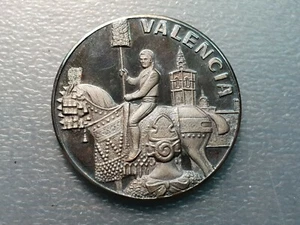 VALENCIA MEDALLA FALLERA MIGUELETE / ESCUDO DE VALENCIA 40 mm PLATA - Picture 1 of 2