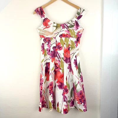Dress Barn Women's 4 Floral Tank Dress, Fit & Flare, Empire Waist, Spring Summer - Image 1 of 4