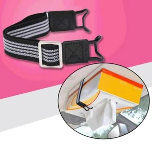 Auto Accessories Elastic Belt Strap Kleenex Facial Tissues Napkins Box Holder - Imagen 1 de 7