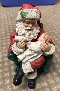 Clothique 1st Noel Musical Figure  Santa Feeding Baby Jesus A Bottle 1995 Rare! - Picture 1 of 10