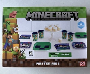 Minecraft Birthday Party Kits for 8 Guests 40 Pcs Total- Plates, Napkins, Cups - Picture 1 of 3