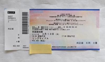 Boxing Ticket Stub WBCWBA Kenshiro Teraji Akui Olascuaga Kyoguchi Iwata Santiago - Image 1 of 4