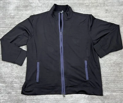 Alfani 夹克男式特大号黑色全拉链模拟领涤纶氨纶 — 第 1/4 张图片