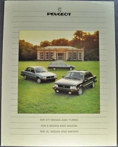 1984 Peugeot 505 Brochure Folder Turbo STi Sedan GL Wagon Excellent Original 84 - Picture 1 of 4