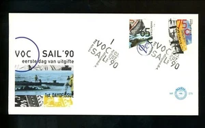 Postal History Netherlands FDC #761-762 Sail 90' Dutch East India Co. boat 1990 - Picture 1 of 2