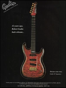 Guitarra eléctrica Godin ST 1994 firma anuncio 8 x 11 impresión de anuncio - Imagen 1 de 3
