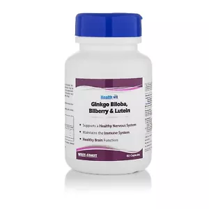Healthvit Ginkgo Biloba con Arándano y Luteína - 60 Cápsulas, Para Inmunidad - Imagen 1 de 3